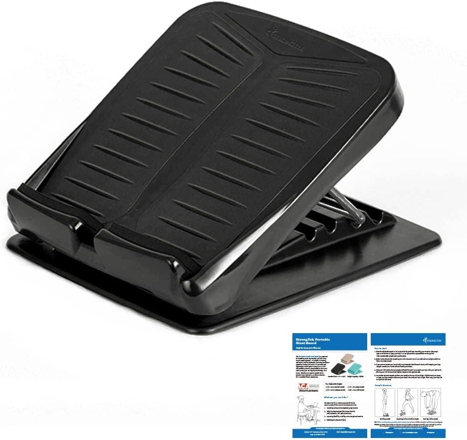 StrongTek Portable Slant Board - Lightweight 3.7 lbs, 5-Level Adjustable Calf Stretch Board for Safe Stretching & Improved Flexibility
