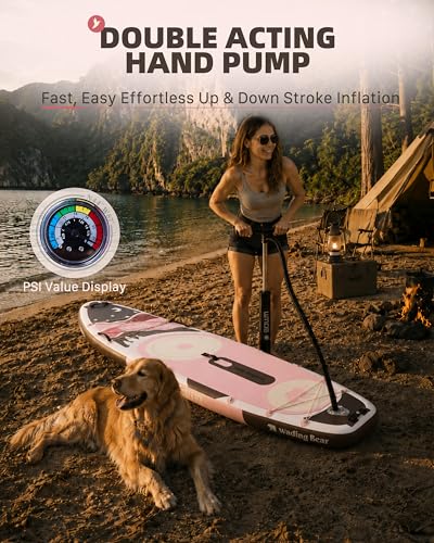 Blush Pink Inflatable Stand Up Paddle Board 11'6" Wide 450lb Capacity with Accessories