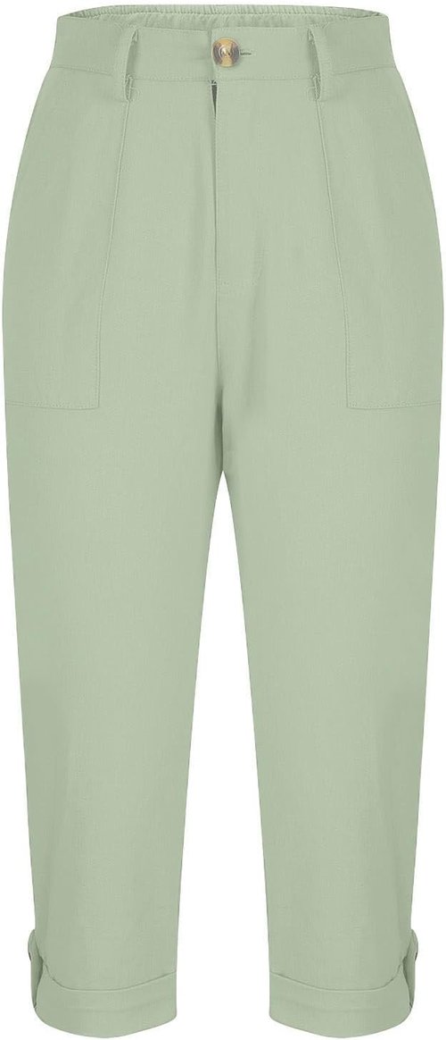 LRMQS Capri Pants for Women - Casual Summer Cargo Style with Pockets | Knee-Length Cropped Fit
