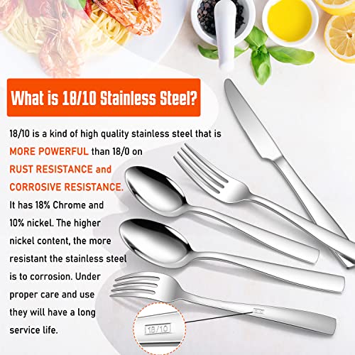HaWare Classic Handle 60-Piece Stainless Steel Flatware Set for 12