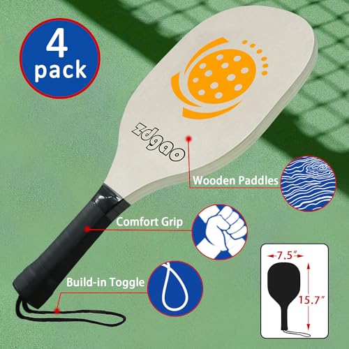 Zdgao Blue 22FT Portable Pickleball Net Set with Wheels & 4 Paddles - Indoor & Outdoor