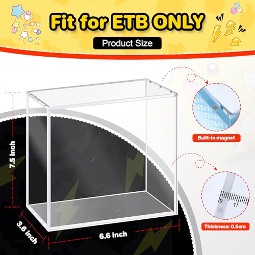 2 Pack ETB Acrylic Display Cases - Ultra Clear 5mm Protective Cover for Elite Trainer Box (Variation: 2 PCS / Elite Trainer Box Case)