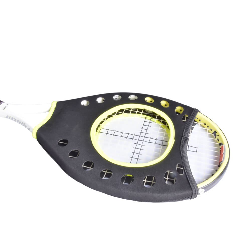 ZEFENGS Tennis Racket Sweet Spot Trainer Tennis Pointer Swing Training Aid Protection Cover Swing Training Aid for Starter, Yellow