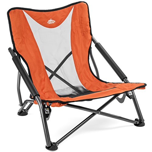 Orange Folding Camp Chair - Low Profile, Lightweight Outdoor Seating