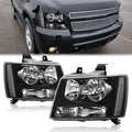 APSVE Headlight Assembly for Chevy Tahoe Suburban 2007-2014 Black or Chrome