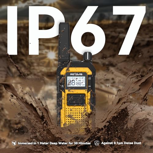 Retevis RB48 Walkie Talkies for Adults 6 Pack with Multi-Unit Charger - Long Range Rugged Two-Way Radios