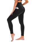 TNNZEET High Waisted Leggings for Women - No See Through Tummy Novelty Workout Yoga Pants with Pockets Reg & Plus