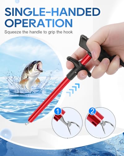 Fish Hook Remover Tool Set - Large & Small | Easy One-Hand Operation, Durable Aluminum & Stainless Steel Fishing Dehooker