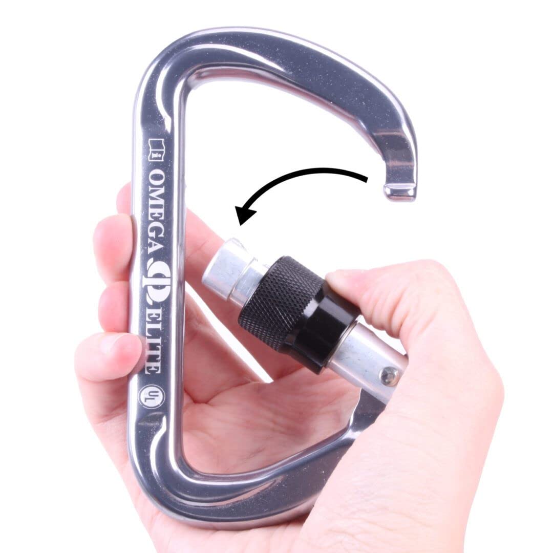 Omega Pacific Elite Keylock Screw-Lok Carabiner - Rated to 45kN, This ‘Biner Weighs only 4.6 Ounces - Certification: NFPA 2500 (1983), 2022 ED General Use