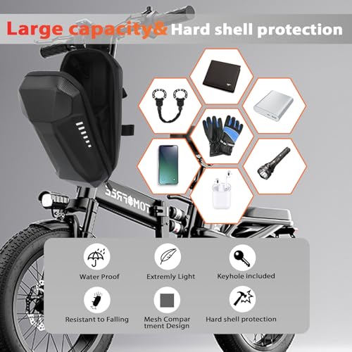 FODAHRWS Square 4LB Heavy Duty Electric Scooter Lock with Alarm & Waterproof Bag