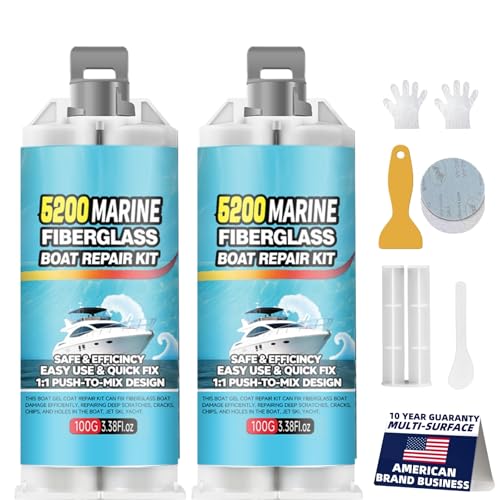 Marine Fiberglass Repair Kit Epoxy Resin for Holes & Cracks - Waterproof & UV-Resistant