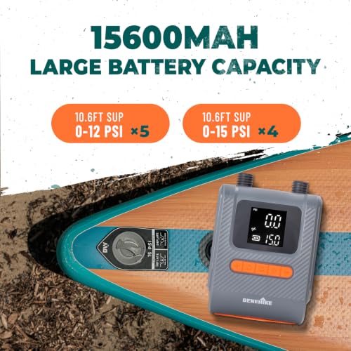 Portable Electric Paddle Board Pump 60 PSI with Auto-Off & Deflation for SUP Car Tires