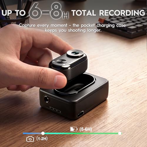 AIJOLLY 4K Mini Body Camera with 64GB Card, Wearable POV Cam, Waterproof, 6-8H Runtime, App GPS & AI Recognition