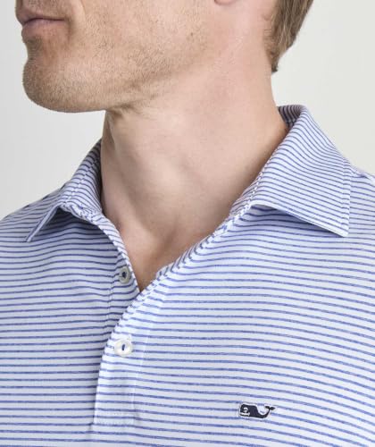 Men's Bradley Stripe Sankaty Polo - Yacht Blue, Large - Vineyard Vines