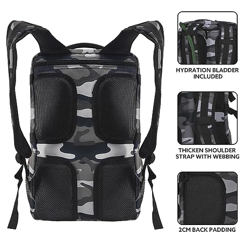 519 Fitness Modular Meal Prep Backpack Grey Camo Fits 17-Inch Laptop