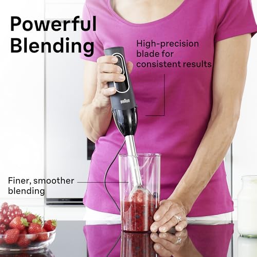 Braun MultiQuick 5 MQ505 Hand Blender with Beaker & Whisk, 350W, Dual Speed