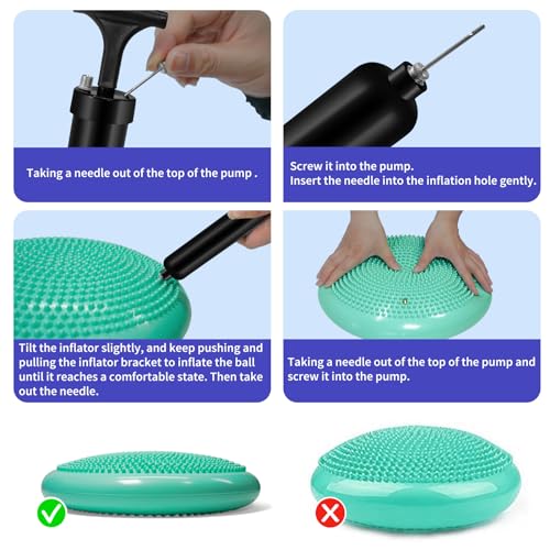 Teal Wobble Cushion Set with Hedgehog Balance Pods & Pump - Balance Trainer