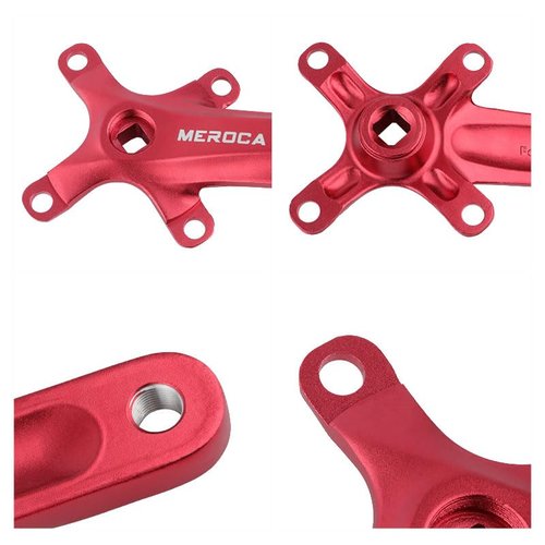 PETCHOR Square Taper Crankset MTB, Mountain Bike Single Speed Crankset, Bicycle Crank Arm Set 170mm 104BCD, 32T Chainring & Bolts, Red