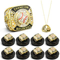 Noxglory 18 Pack Gold Baseball Championship Rings with Necklace – Trophy Award for Winners