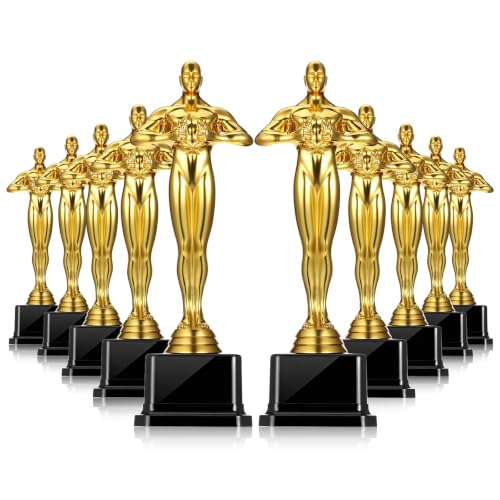 10 Inch Gold Award Trophy - Plastic Bulk Trophies for Recognition, Set of 6