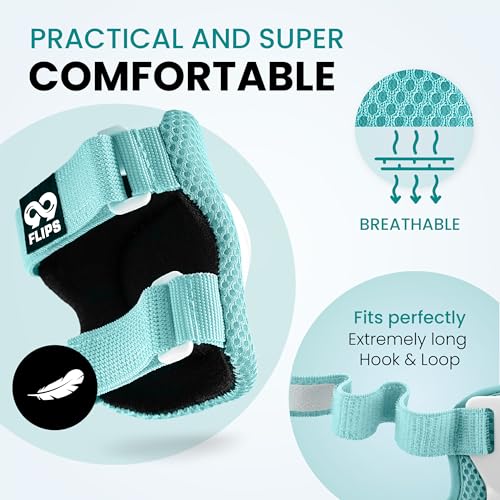 Kids Knee Pads for Skating 3-12 Years S/M Mint 6 Pack Protective Gear