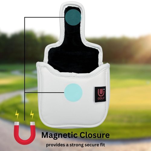 USEiT Putter Cover for Blade and Mallet Style Putters with Magnetic Closure and Embroidered Pin High Design Golf Club Headcovers for Scotty Cameron Taylormade Callaway Titleist Odyssey (Mallet)