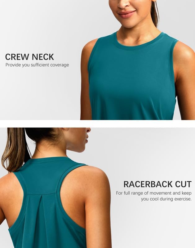 Skiennix Women's Athletic Tank Tops - Racerback Sleeveless Workout Shirts for Yoga & Gym