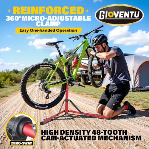 Heavy Duty Bike Repair Stand with Folding Clamp - Metallic Orange