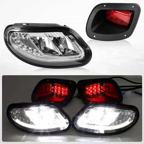 KAKSEY Golf Cart LED Headlight & Tail Light Kit with Turn Signals for EZGO 2014+