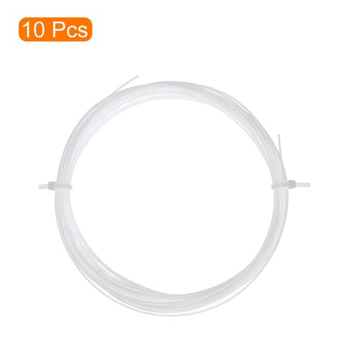 PATIKIL 10M Badminton Racket String, 10 Pack Durable Nylon Racquet Replacement Lines Thread Wire High Elastic for Badminton Training, White