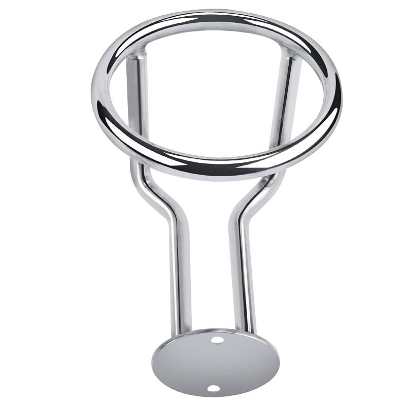 2-Pack Stainless Steel Boat Cup Holder | Ringlike Wall Mount Drink Holder for Marine Use