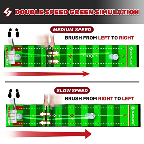 Golf Putting Mat 20" x 10' with Trajectory Tracing & Adjustable Slopes for Indoor & Outdoor Practice
