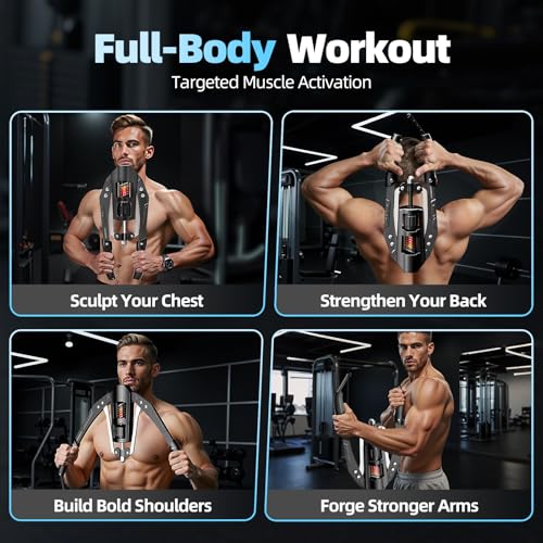 FullBlack Hydraulic Arm Exerciser with Adjustable 22-440lbs - Home Fitness Equipment