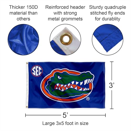 Florida Gators College Flag 3x5 ft with UV Screen Print & Metal Grommets
