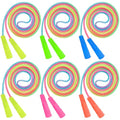 6 Pack Kids Jump Ropes - Adjustable Nylon Skipping Ropes with Handles