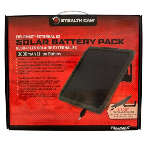 Stealth Cam FieldMAX EX Solar Battery Pack 3000mAh 10-Inch Panel for Trail Cameras