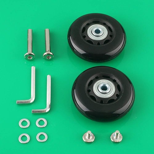 Ricrrover Luggage Suitcase Wheels Replacement Kit 75x24mm/2.95"x0.94" w/ABEC 608zz Inline Outdoor Skate Replacement Wheels, Set of (2) Wheels (OD:75 W:24 ID:6 Axles:35&40mm)