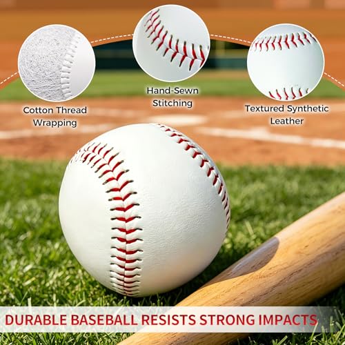 Blank Practice Baseballs 9 Inch Solid Cork Core for Training & League Play