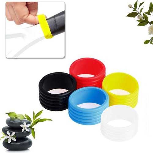 JJLFresheners 5Pcs Racket Handle Rubber Ring Stretchy Tennis Racquet Band Overgrips Black