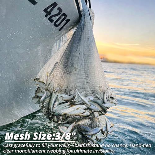 8ft Radius Fishing Cast Net - Eco-Friendly Lead Weights, ProCast Series
