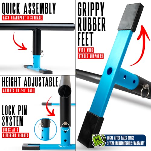 Blue Madd Gear Round Grind Rail - 55-Inch Skate & Scooter Wheel Ramp, Adjustable Height