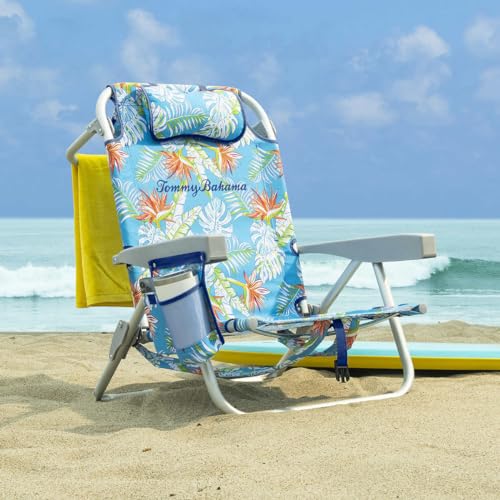 Tommy Bahama 2-Pack Backpack Beach Chairs - 5-Position Reclining, Cooler & Towel Bar