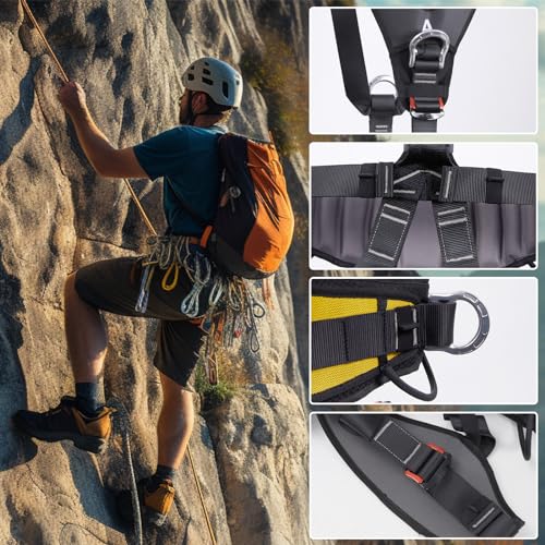 Full Body Climbing Harness Safety Belt Rock Mountaineering Rescue Work Gear