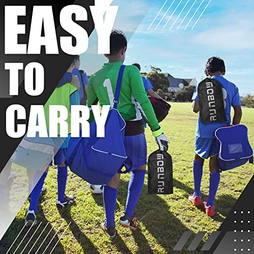 RUNBOW 9x5 FT Kids Soccer Goals Set - 2 Pack, Portable Backyard Soccer Nets with Carry Bag, Black