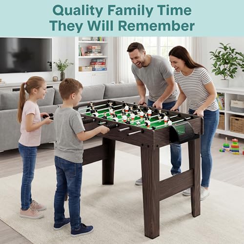 Foosball Table 48in Competition Size Soccer Game for Kids & Adults - Brown Variation