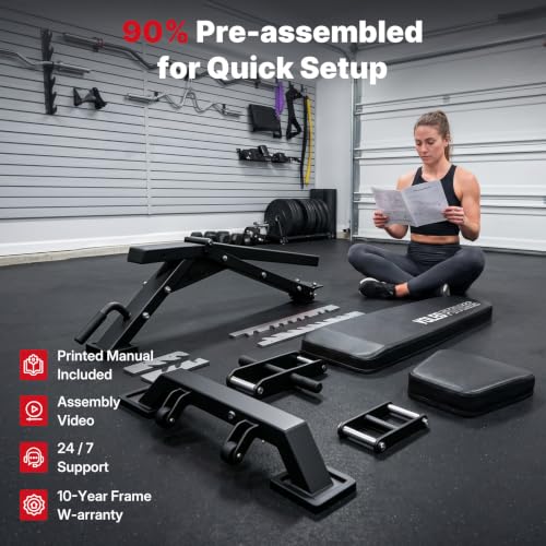 YOLEO Black Commercial Weight Bench 2315LB Capacity - 3-Post Design