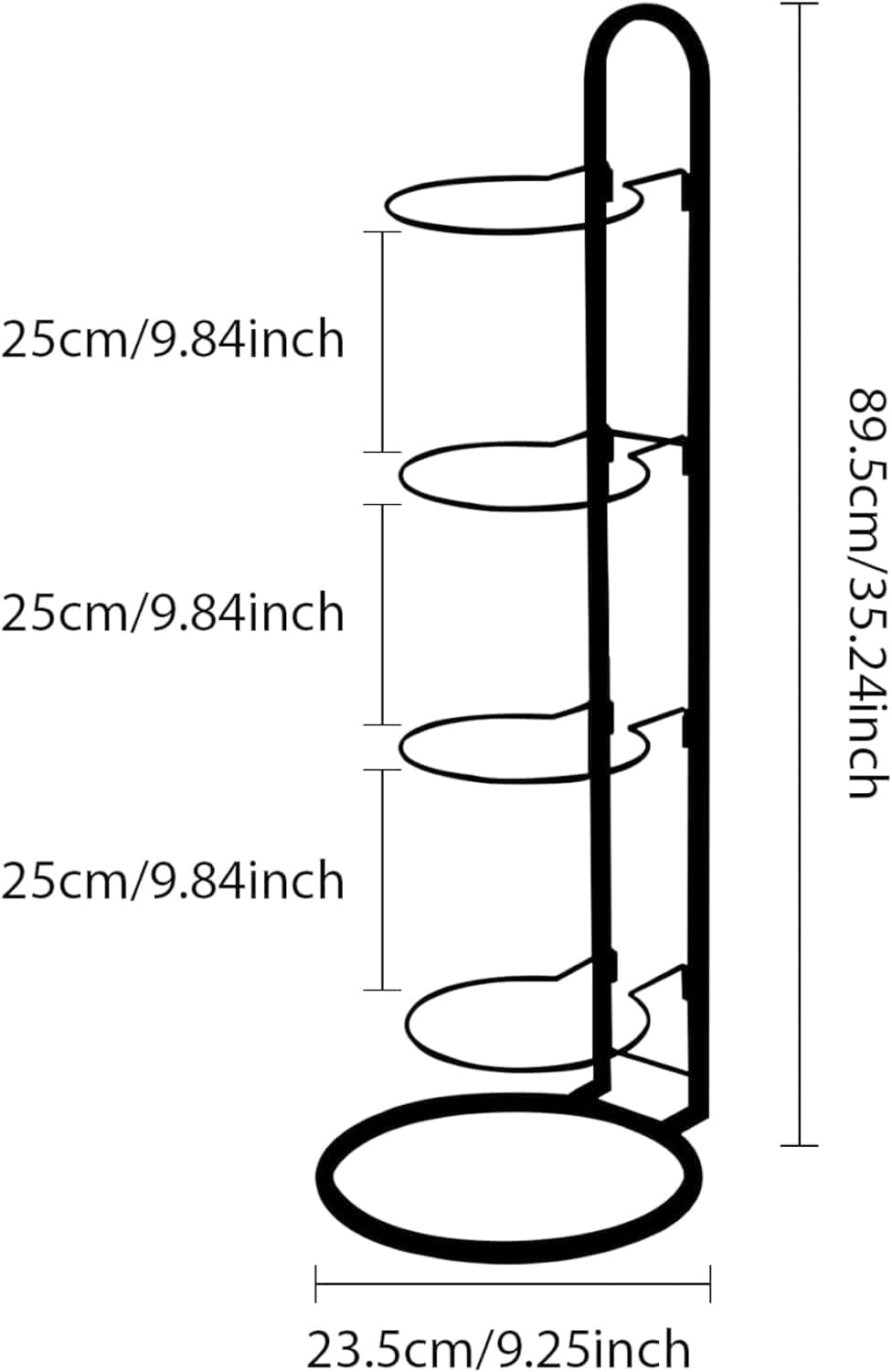 Skiennix 4-Tier Ball Storage Rack - Heavy-Duty Carbon Steel Holder for Basketball & Football | Multi-Purpose Vertical Design