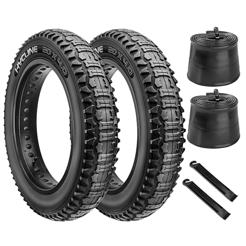 20x4.0 Inch Fat Tire Set for E-Bikes - Includes 2 Tires, 2 Tubes & Levers - All-Terrain Replacement for Hycline Ebike