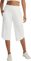 Baleaf Women's Capri Pants - Straight Leg Yoga Capris with Pockets | 17" Mid-Calf Workout Leggings