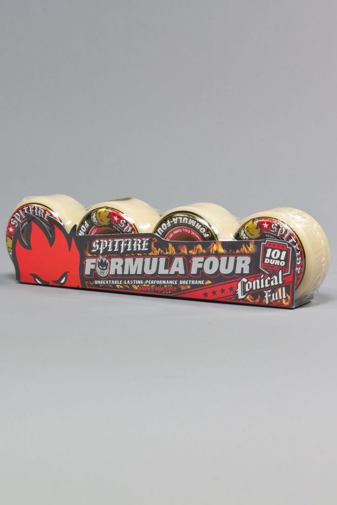 Spitfire Formula Four Conical Full Wheels 101duro White/Red (53mm)